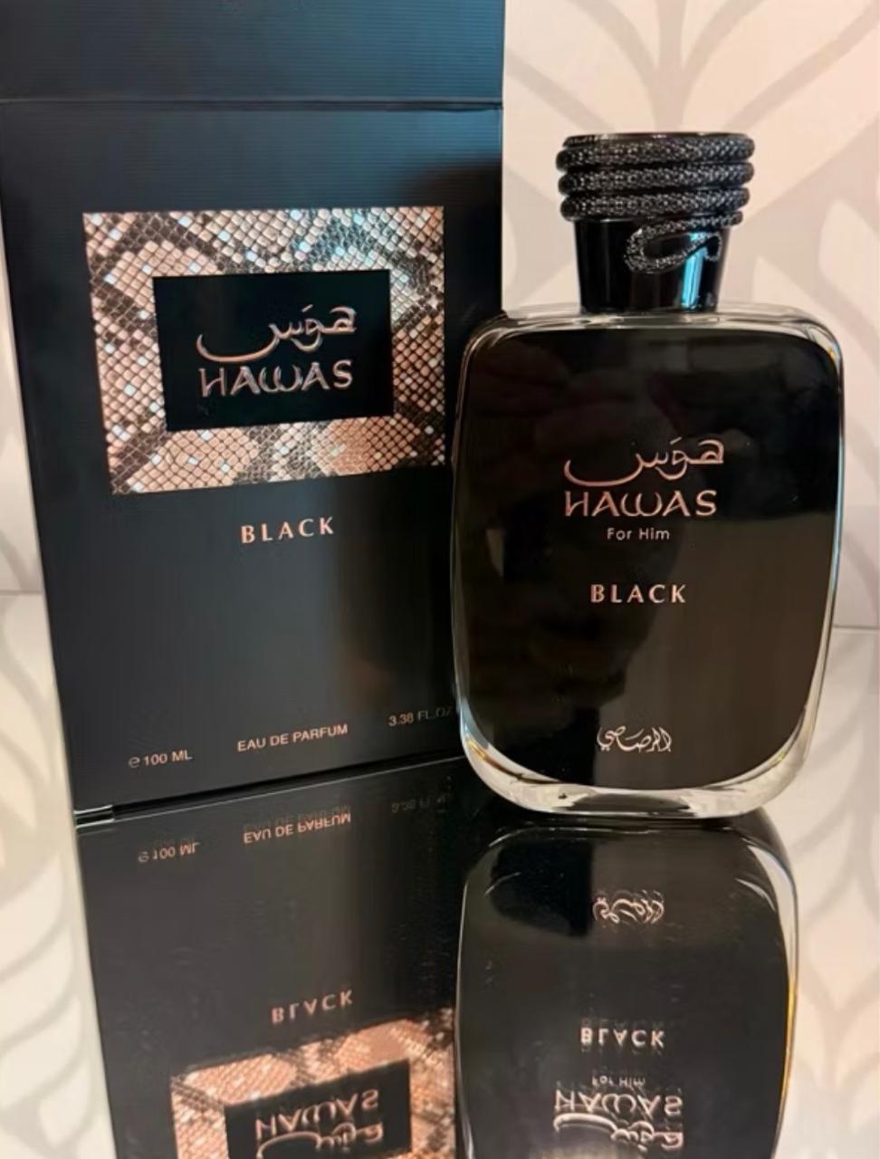 Frasco do perfume Rasasi Hawas Black